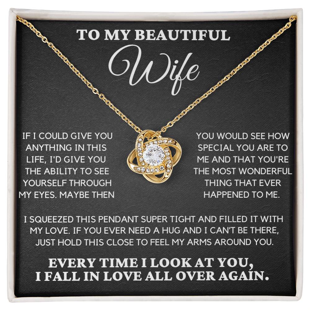 To My Beautiful Wife - Love Knot Necklace