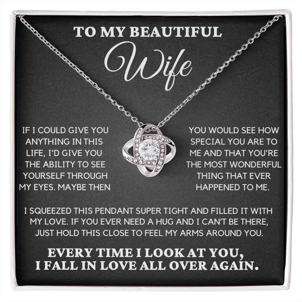 To My Beautiful Wife - Love Knot Necklace