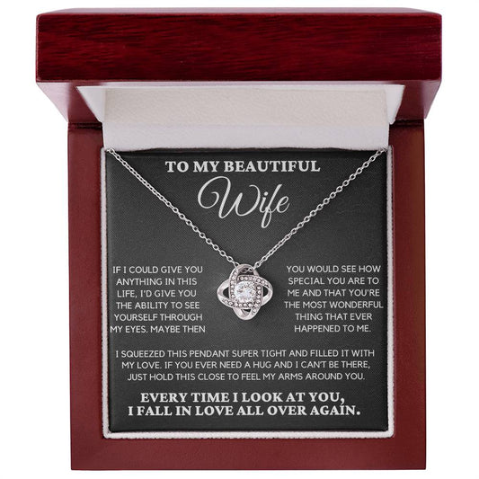 To My Beautiful Wife - Love Knot Necklace